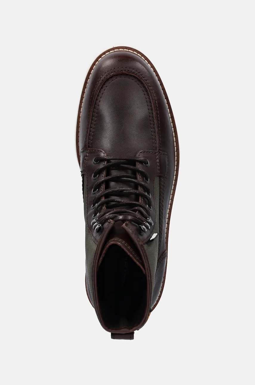 Παπούτσια Tommy Hilfiger TH AMERICAN MIX CORDURA BOOT χρώμα: καφέ, FM0FM05196 φωτογραφία