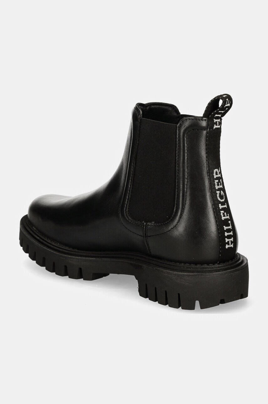 Tommy Hilfiger bőr bokacsizma CASUAL HILFIGER CHUNKY LTH CHELS fekete, férfi, FM0FM05197 termék 2. képe