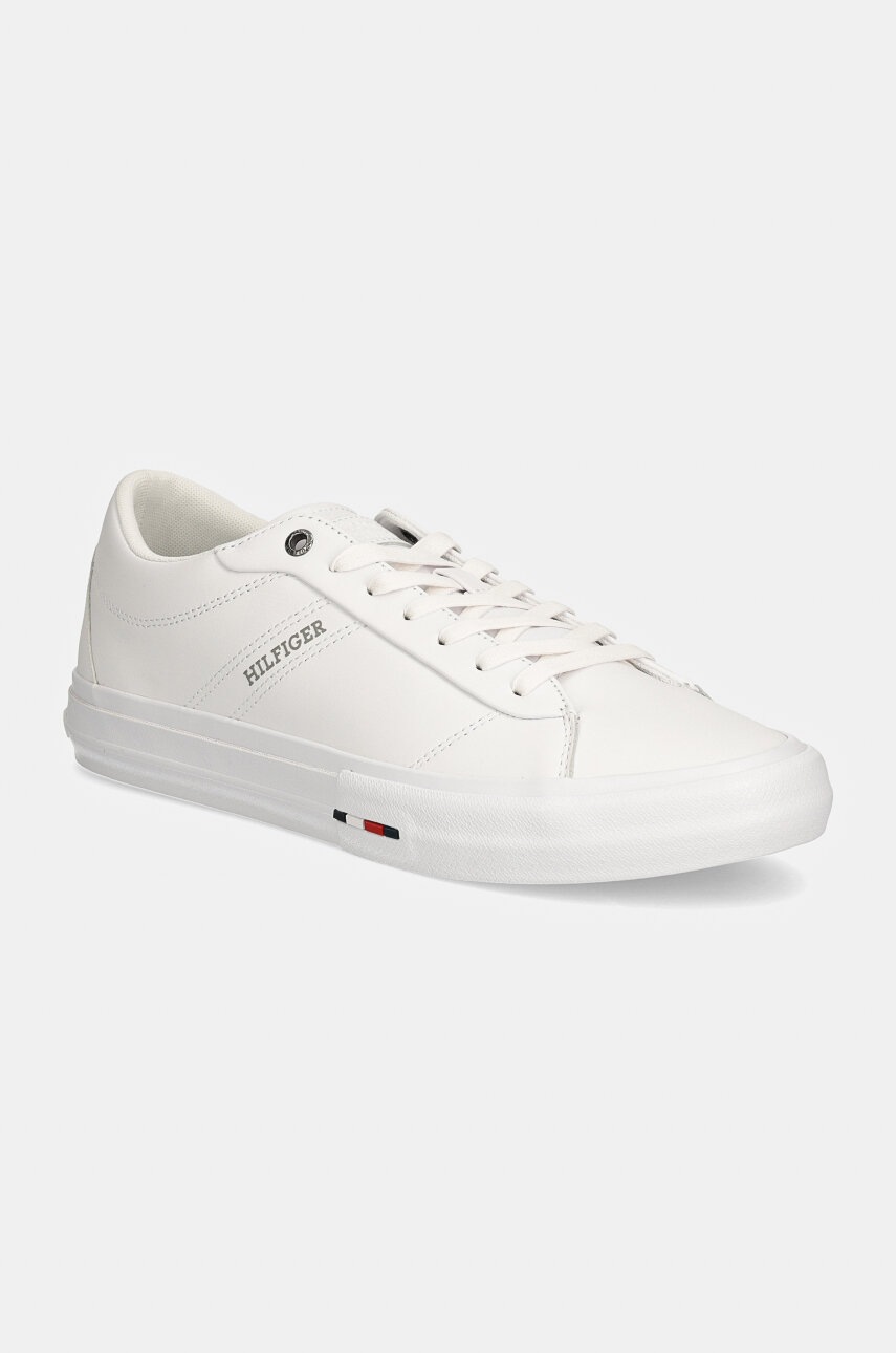 

Кожени маратонки Tommy Hilfiger TH HI VULC STREET RWB LTH LOW в бяло FM0FM05201, Бял