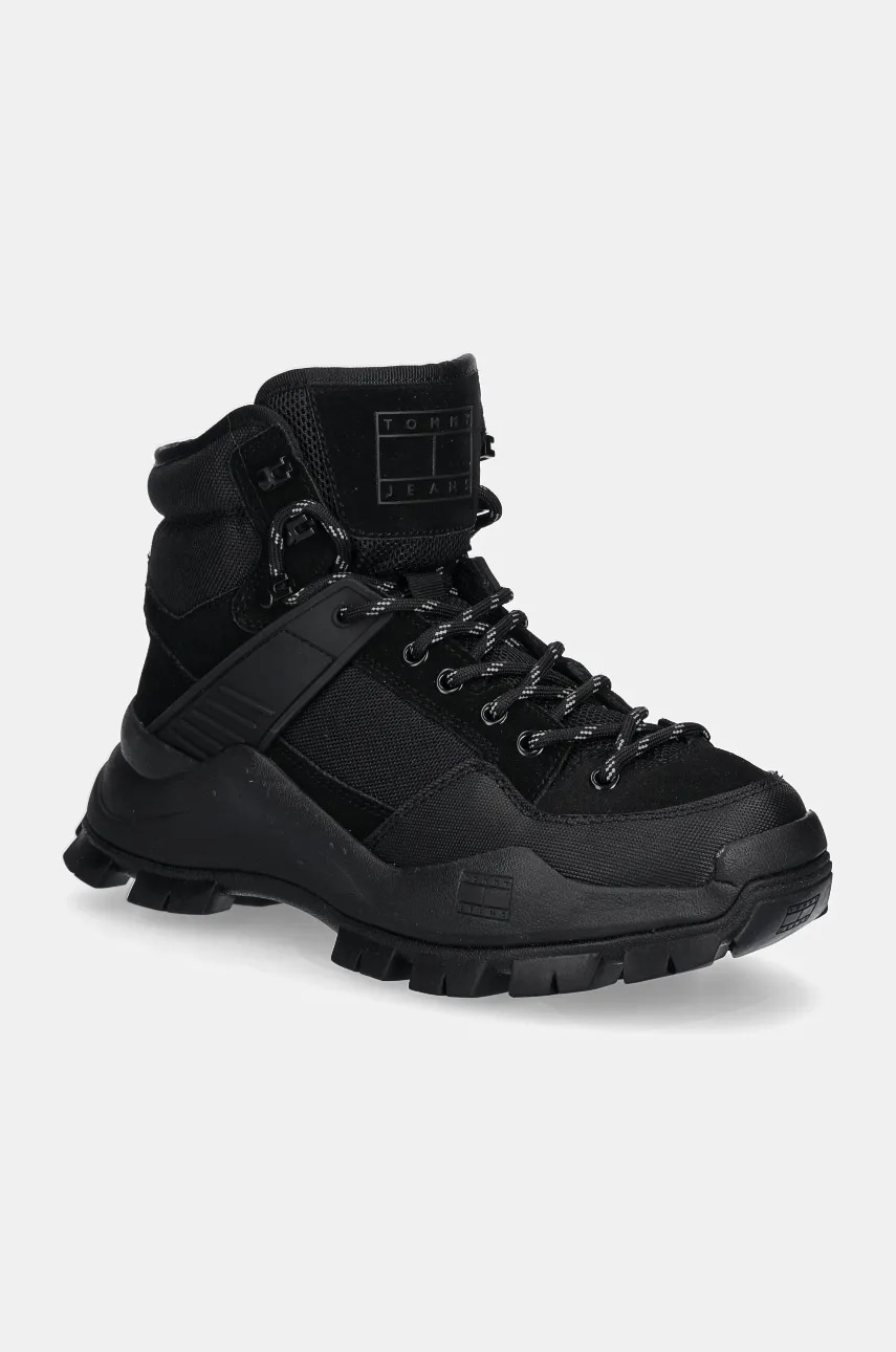 Tommy Jeans pantofi inalti TJM URBAN HIBRYD BOOT barbati, culoarea negru, EM0EM01489 Tommy Jeans pantofi inalti TJM URBAN HIBRYD BOOT barbati, culoarea negru, EM0EM01489
