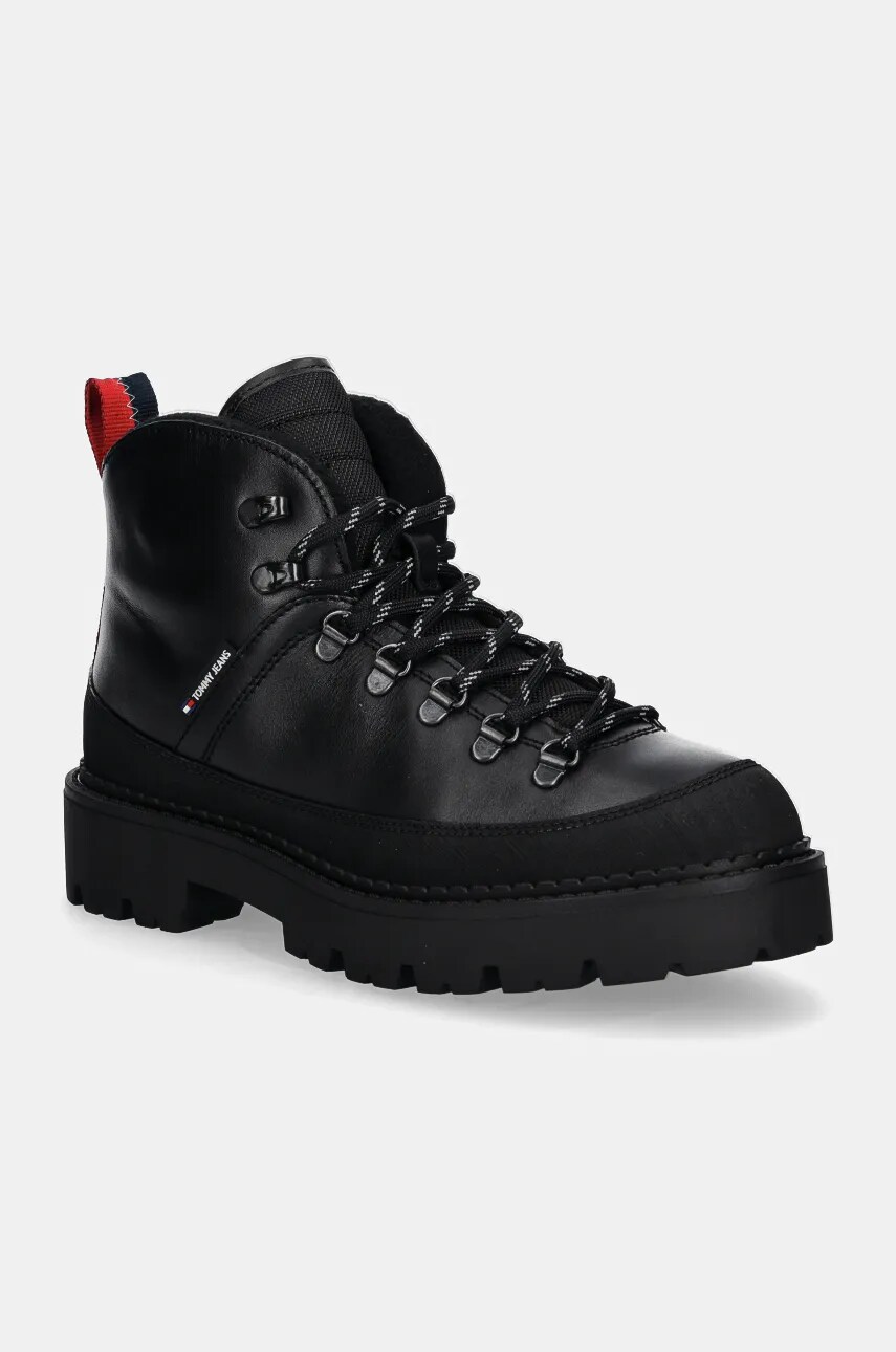 Tommy Jeans pantofi TJM HIKING BOOT WL barbati, culoarea negru, EM0EM01491