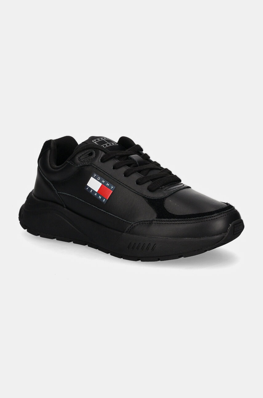 

Кожени маратонки Tommy Jeans TJM RUNNER FULL LEATHER ESS в черно EM0EM01445, Черен