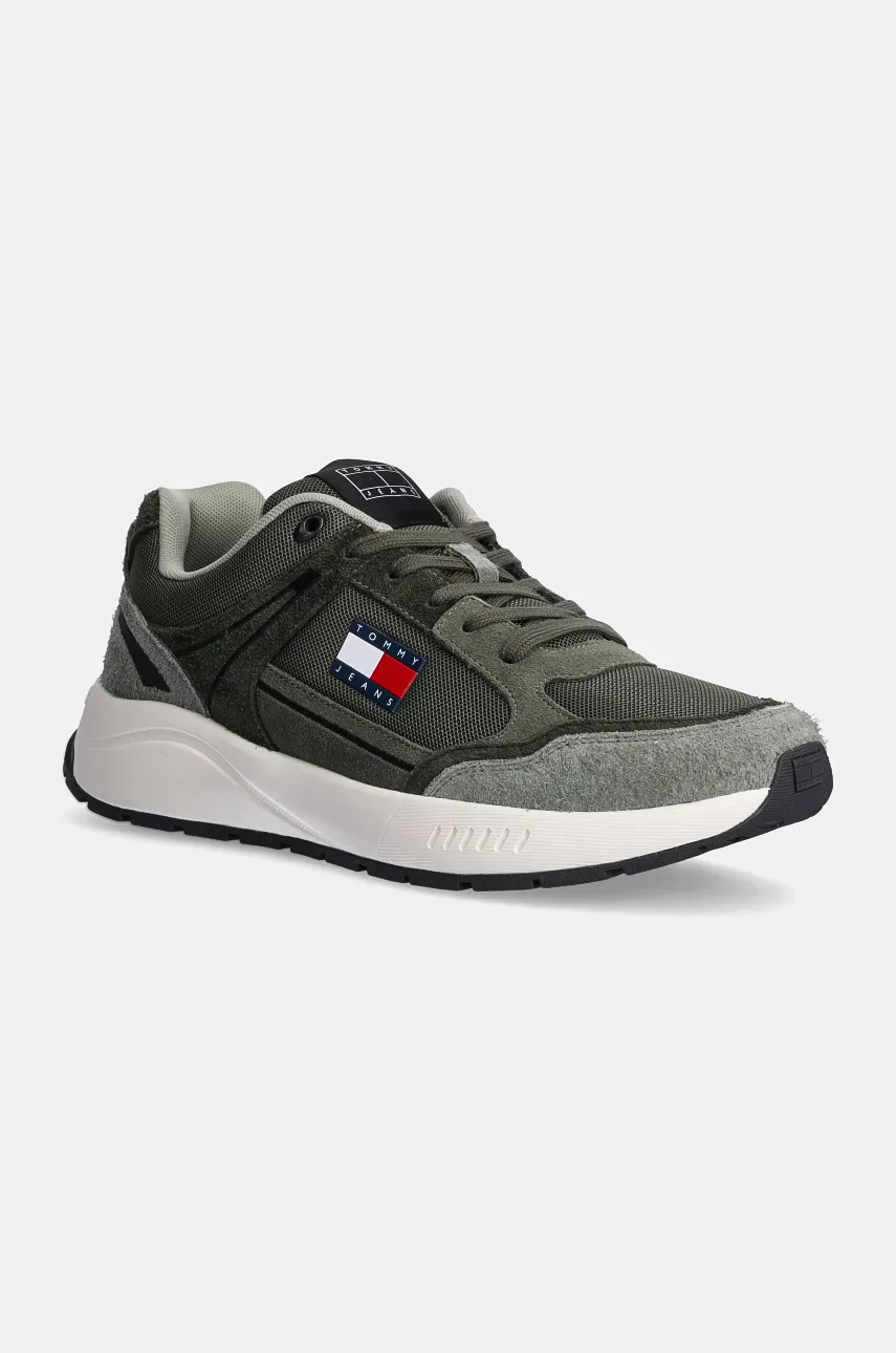 

Маратонки Tommy Jeans TJM RUNNER MIX MATERIAL в зелено EM0EM01494, Зелен