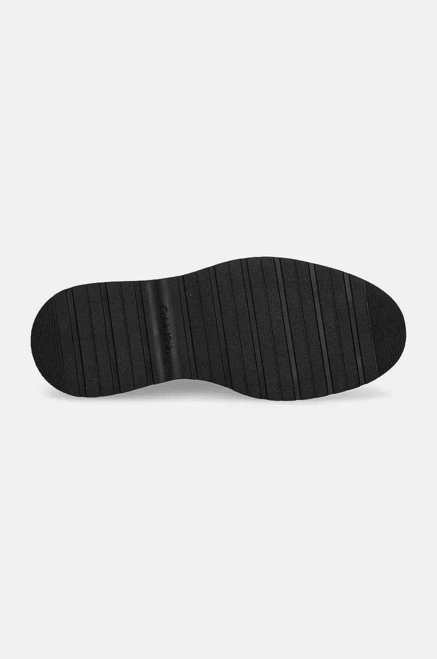 Туфлі на низькому ходу з нубуку Calvin Klein DERBY SUEDE колір коричневий HM0HM01689 