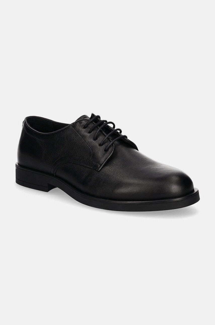 

Кожени половинки обувки Calvin Klein DERBY LTH в черно HM0HM01567, Черен