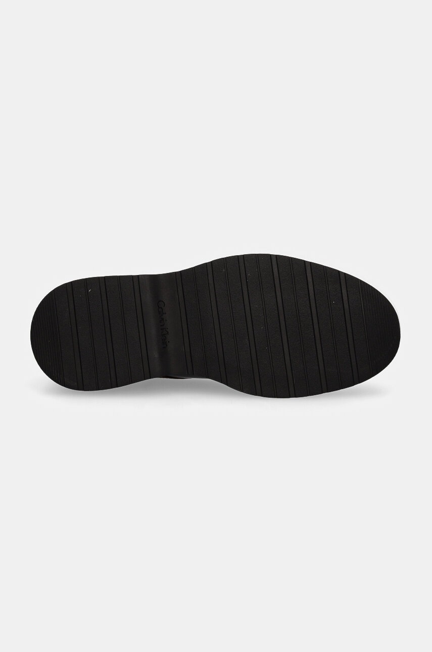 Шкіряні туфлі Calvin Klein DERBY LTH чоловічі колір коричневий HM0HM01574 