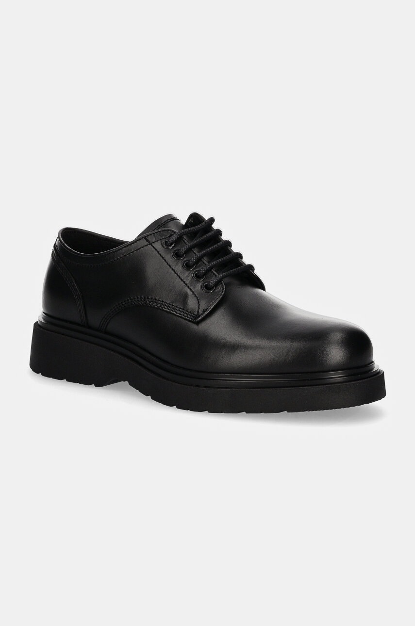 

Кожени половинки обувки Calvin Klein DERBY LTH в черно HM0HM01574, Черен