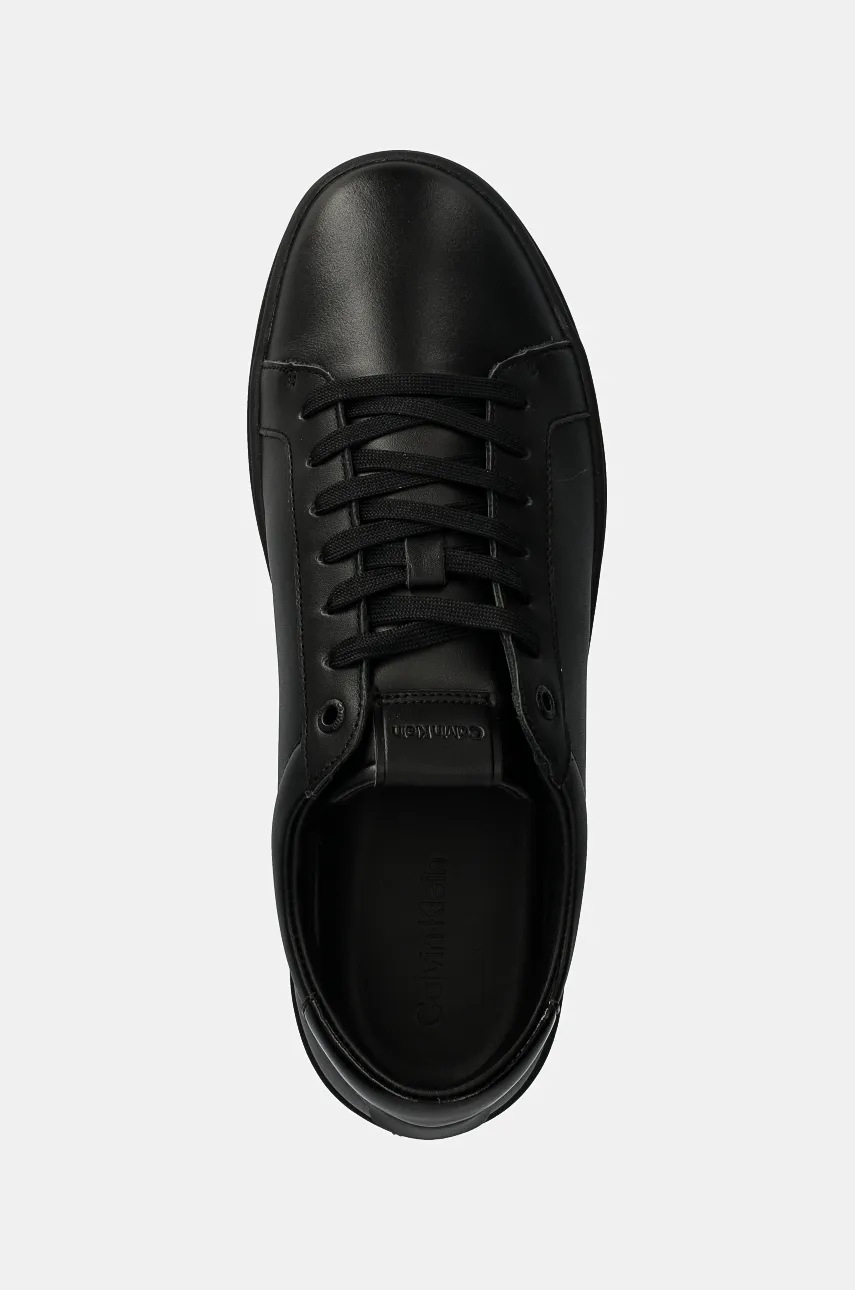 Δερμάτινα αθλητικά παπούτσια Calvin Klein LOW TOP LACE UP χρώμα: μαύρο, HM0HM01546 φωτογραφία
