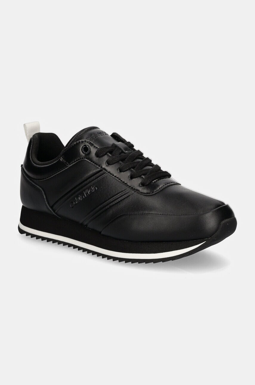 Levně Sneakers boty Calvin Klein LOW TOP LACE UP LTH HF černá barva, HM0HM01553