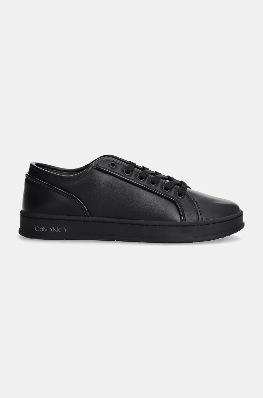 Кожаные кроссовки Calvin Klein LOW TOP LACE UP PIPING цвет чёрный HM0HM01588 Кожаные кроссовки Calvin Klein LOW TOP LACE UP PIPING цвет чёрный HM0HM01588
