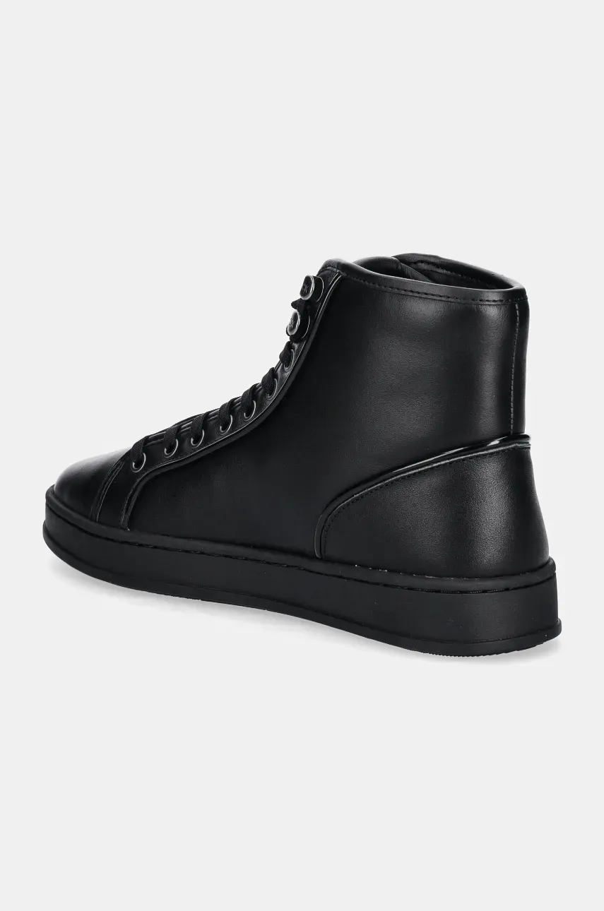 Kožne Tenisice Calvin Klein HIGH TOP LACE UP PIPING Boja: Crna, HM0HM01589