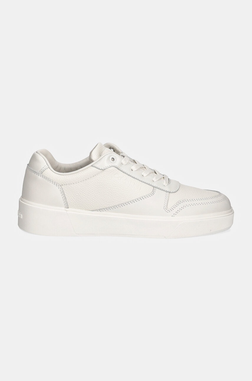 Δερμάτινα αθλητικά παπούτσια Calvin Klein LOW TOP LACE UP BSKT LTH χρώμα: άσπρο, HM0HM01624 φωτογραφία