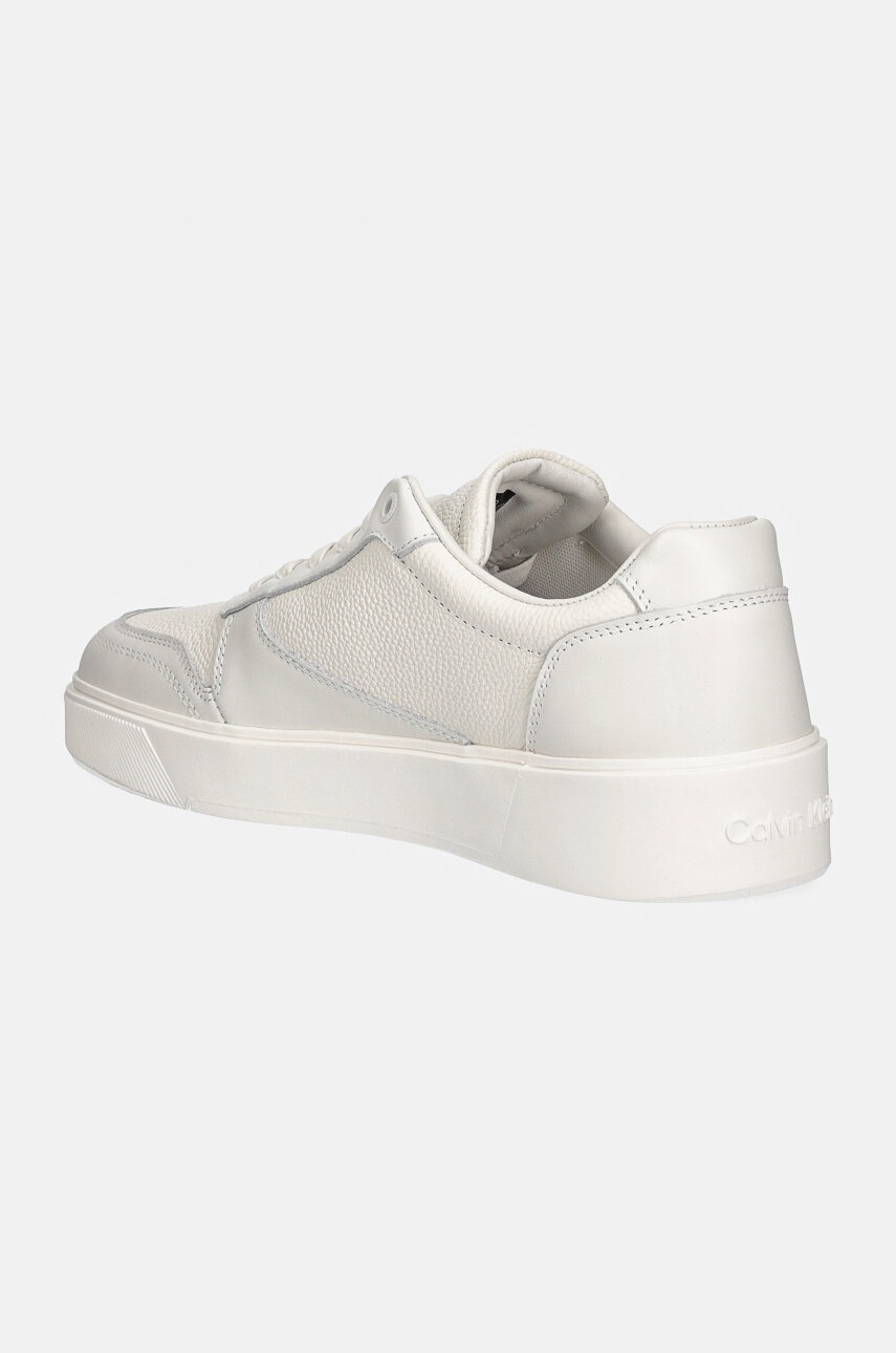 Δερμάτινα αθλητικά παπούτσια Calvin Klein LOW TOP LACE UP BSKT LTH χρώμα: άσπρο, HM0HM01624 φωτογραφία