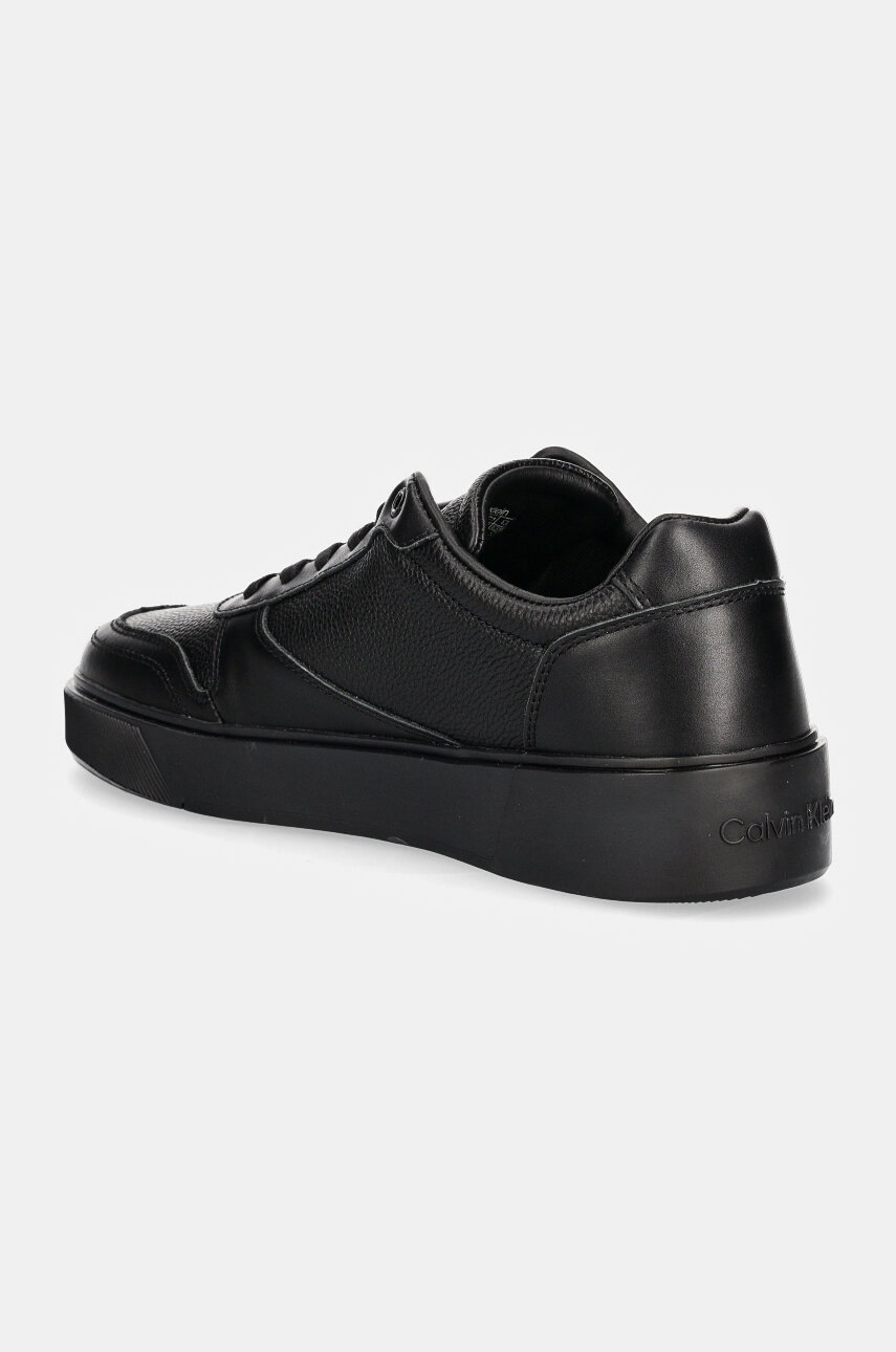 Δερμάτινα αθλητικά παπούτσια Calvin Klein LOW TOP LACE UP BSKT LTH χρώμα: μαύρο, HM0HM01624 φωτογραφία