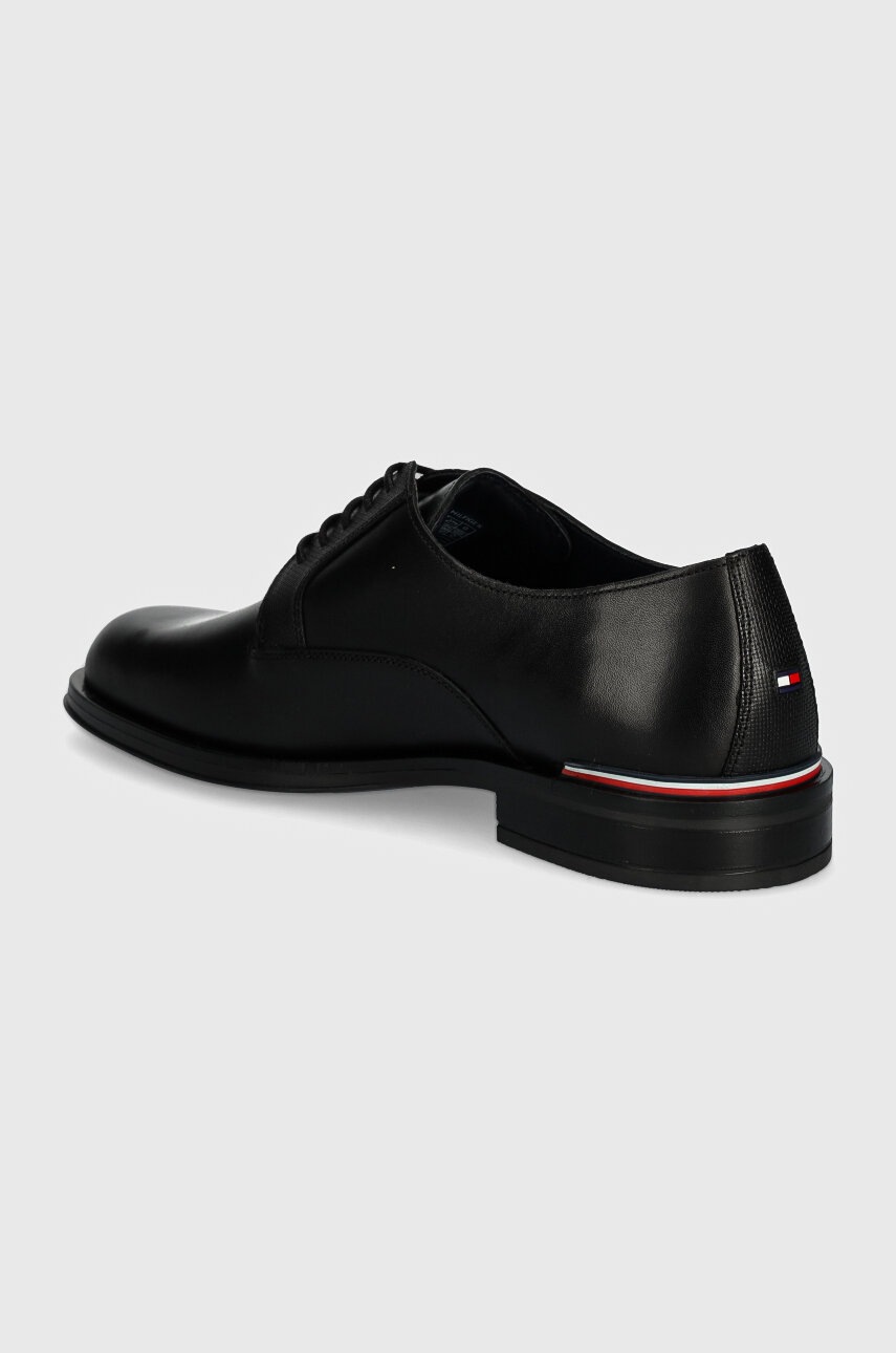 Шкіряні туфлі Tommy Hilfiger CORE RWB HILFIGER TEXT LTH SHOE чоловічі колір чорний FM0FM05255 