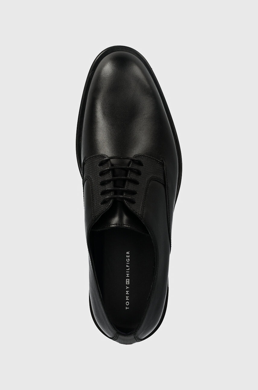 Шкіряні туфлі Tommy Hilfiger CORE RWB HILFIGER TEXT LTH SHOE чоловічі колір чорний FM0FM05255 