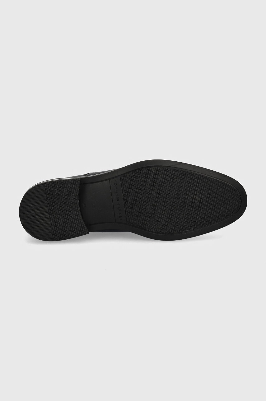 Шкіряні туфлі Tommy Hilfiger CORE RWB HILFIGER TEXT LTH SHOE чоловічі колір чорний FM0FM05255 