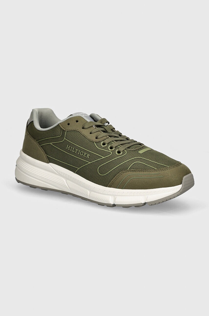 Levně Sneakers boty Tommy Hilfiger FASTON MODERN MIX zelená barva, FM0FM05246
