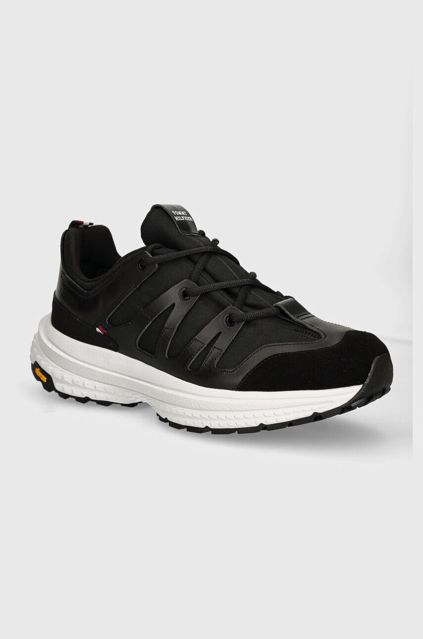 Levně Sneakers boty Tommy Hilfiger TECH RUNNER CRAFT VIBRAM černá barva, FM0FM05133
