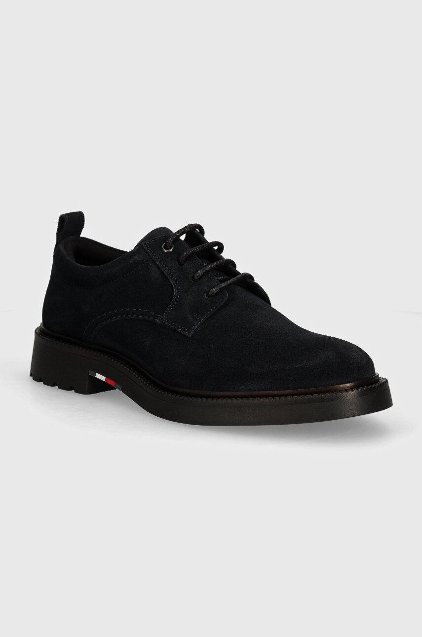

Половинки обувки от велур Tommy Hilfiger LIGHT HILFIGER LWT SUEDE SHOE в тъмносиньо FM0FM05088, Тъмносин