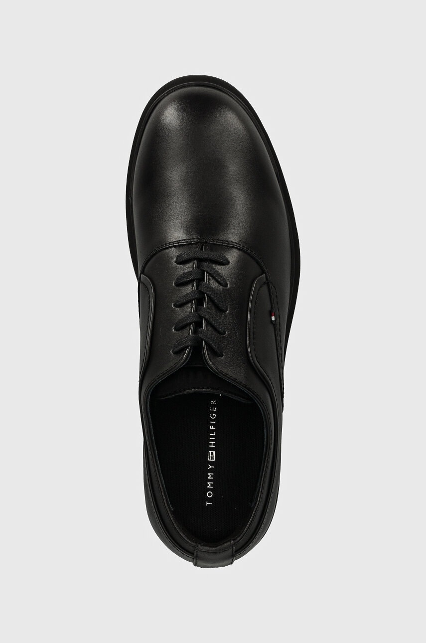 Шкіряні туфлі Tommy Hilfiger FLEXIBLE HILFIGER LTH OXF SHOE чоловічі колір чорний FM0FM05086 