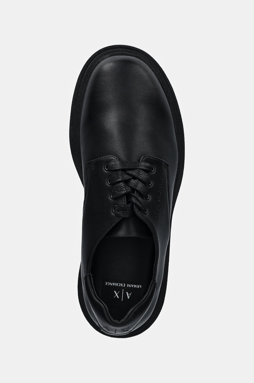 Шкіряні туфлі Armani Exchange чоловічі колір чорний XUC016 XV874 00002 