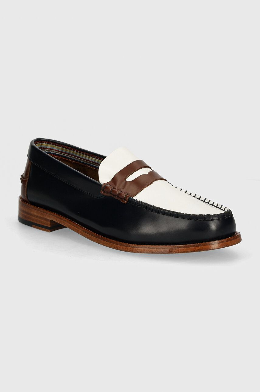 Paul Smith mocasini de piele barbati, culoarea albastru marin, M1S-LID06-NLEA