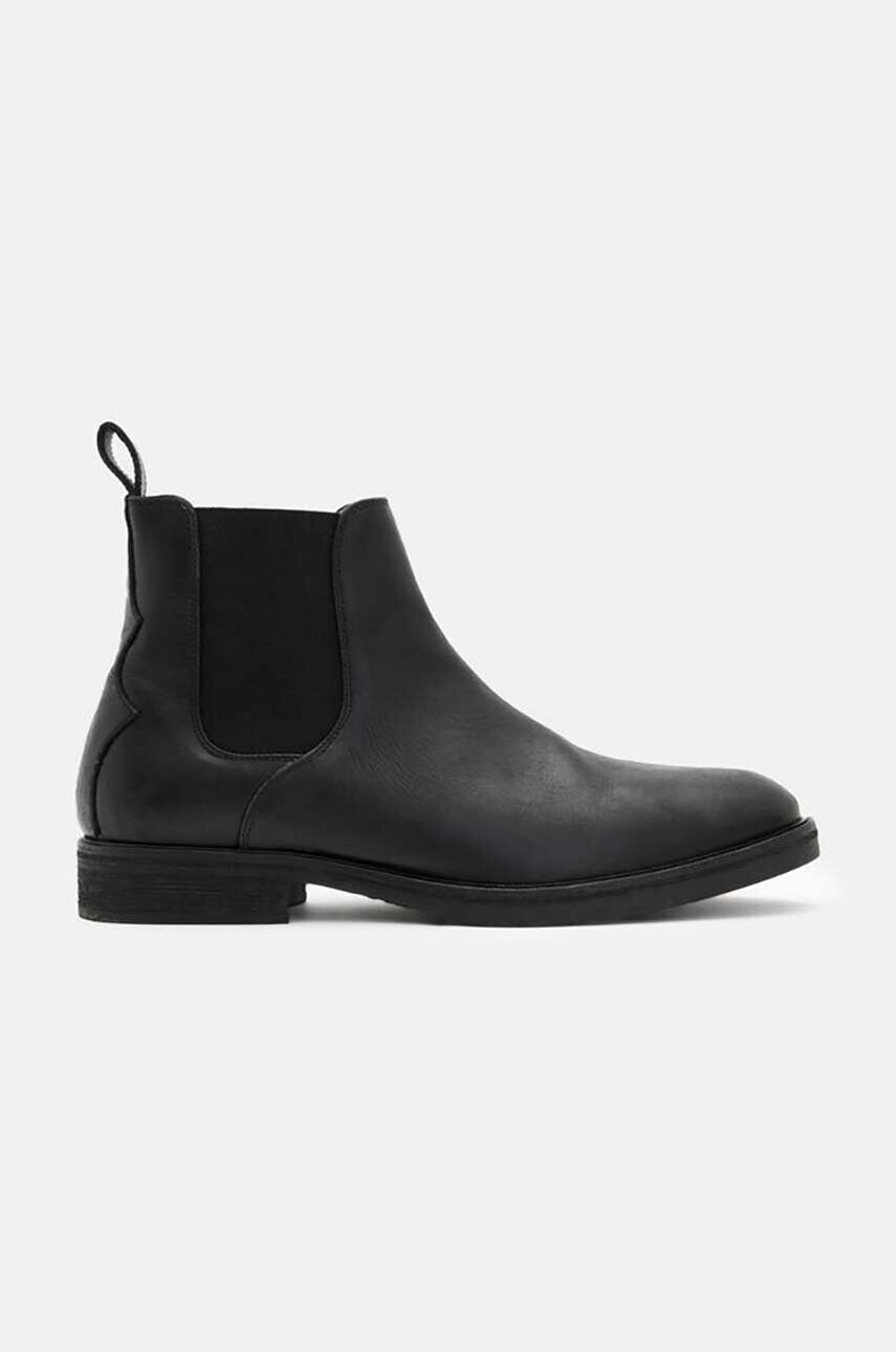 AllSaints ghete chelsea de piele Creed Boot barbati, culoarea negru, M040FB