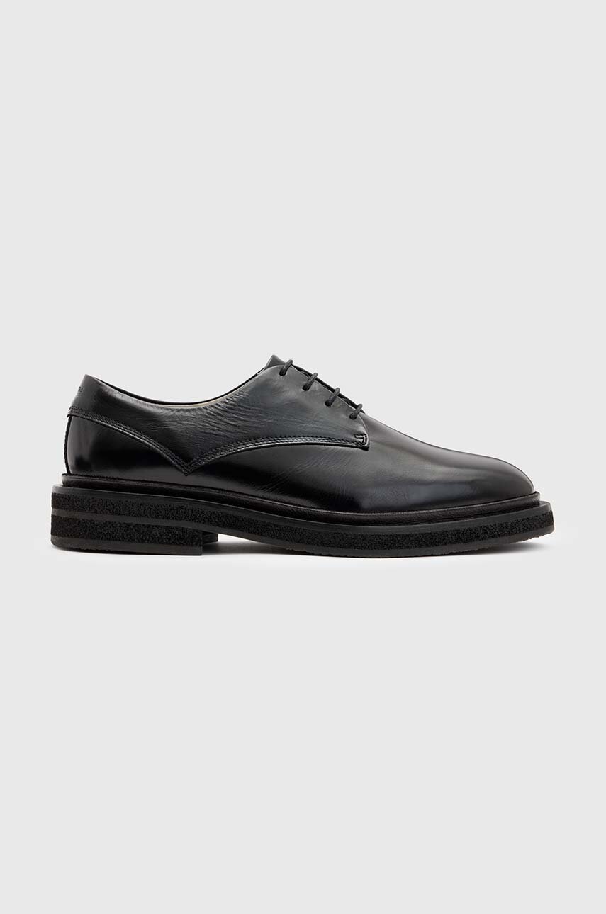 

Кожени половинки обувки AllSaints Escher Derby в черно M014FB, Черен