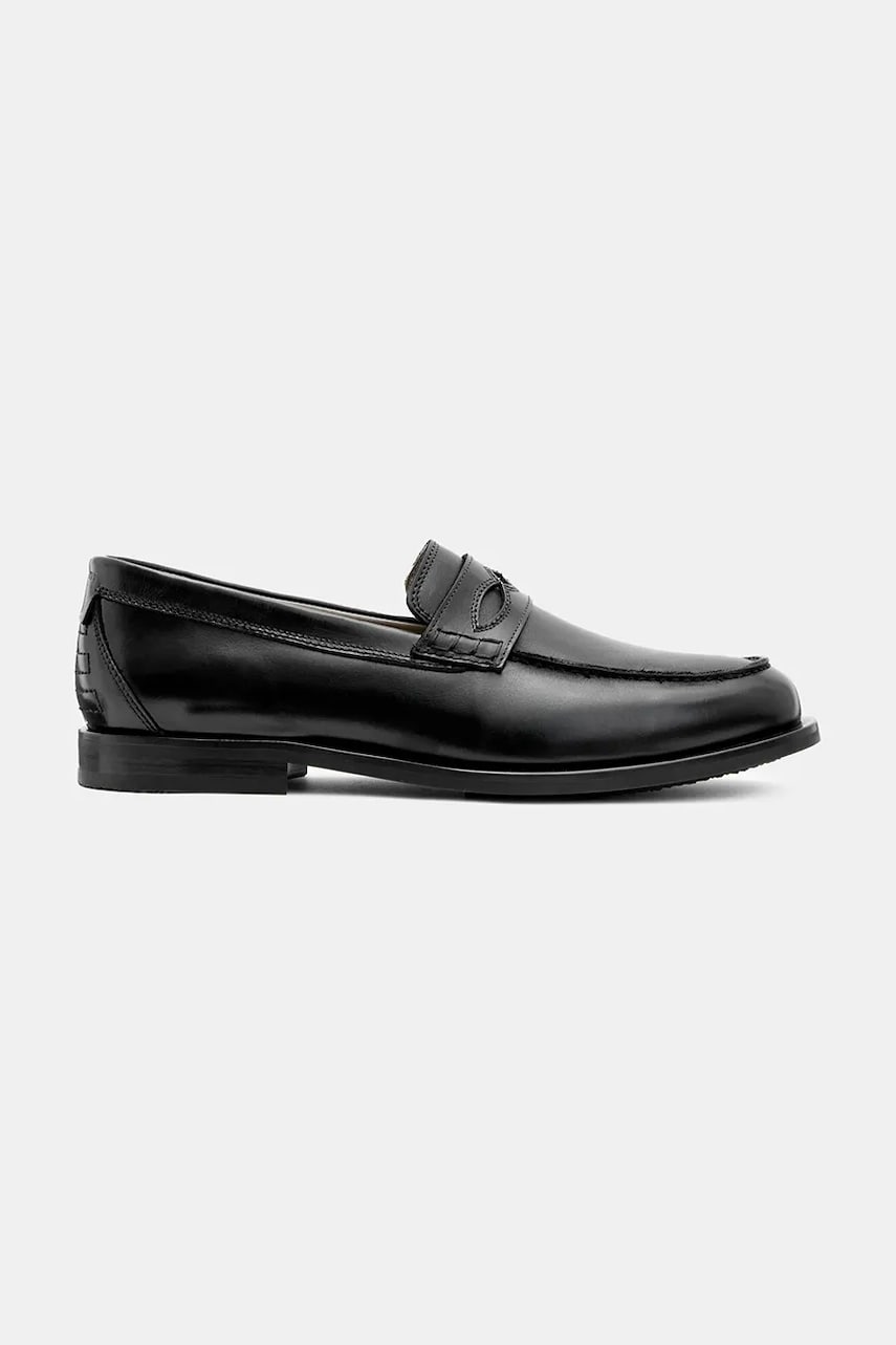 AllSaints mocasini de piele Harmon Loafer barbati, culoarea negru, M024FB AllSaints mocasini de piele Harmon Loafer barbati, culoarea negru, M024FB