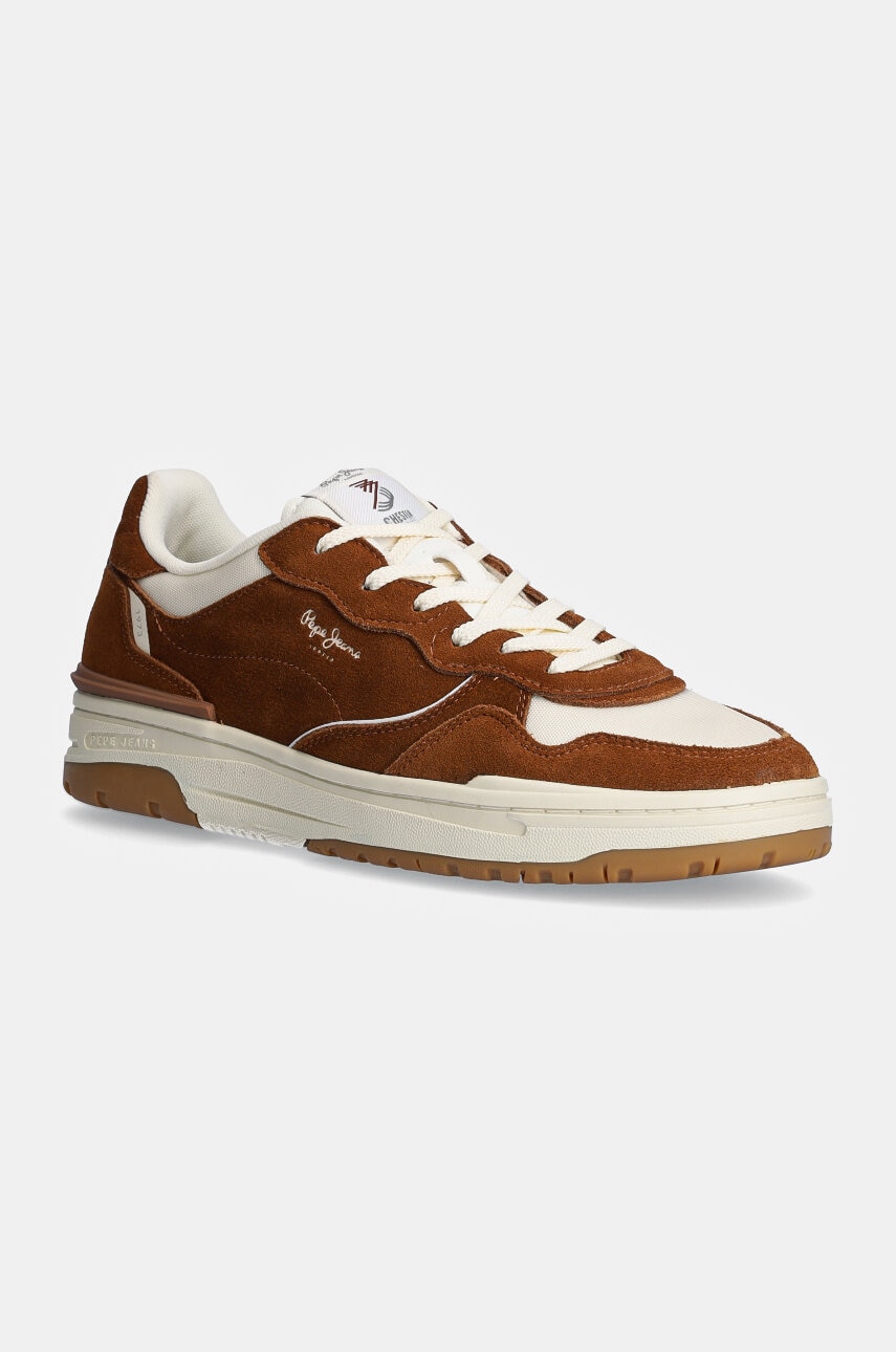 Pepe Jeans sneakers din piele intoarsă PMS00033 culoarea maro, CHESTER AIR M Pepe Jeans sneakers din piele intoarsă PMS00033 culoarea maro, CHESTER AIR M