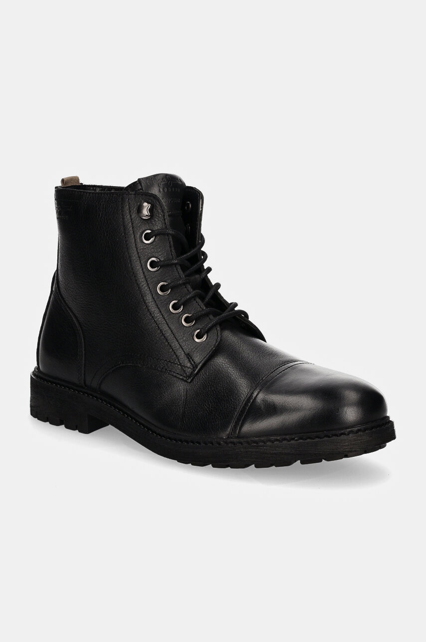 Pepe Jeans ghete de piele PMS50245 barbati, culoarea negru, FRED LAND