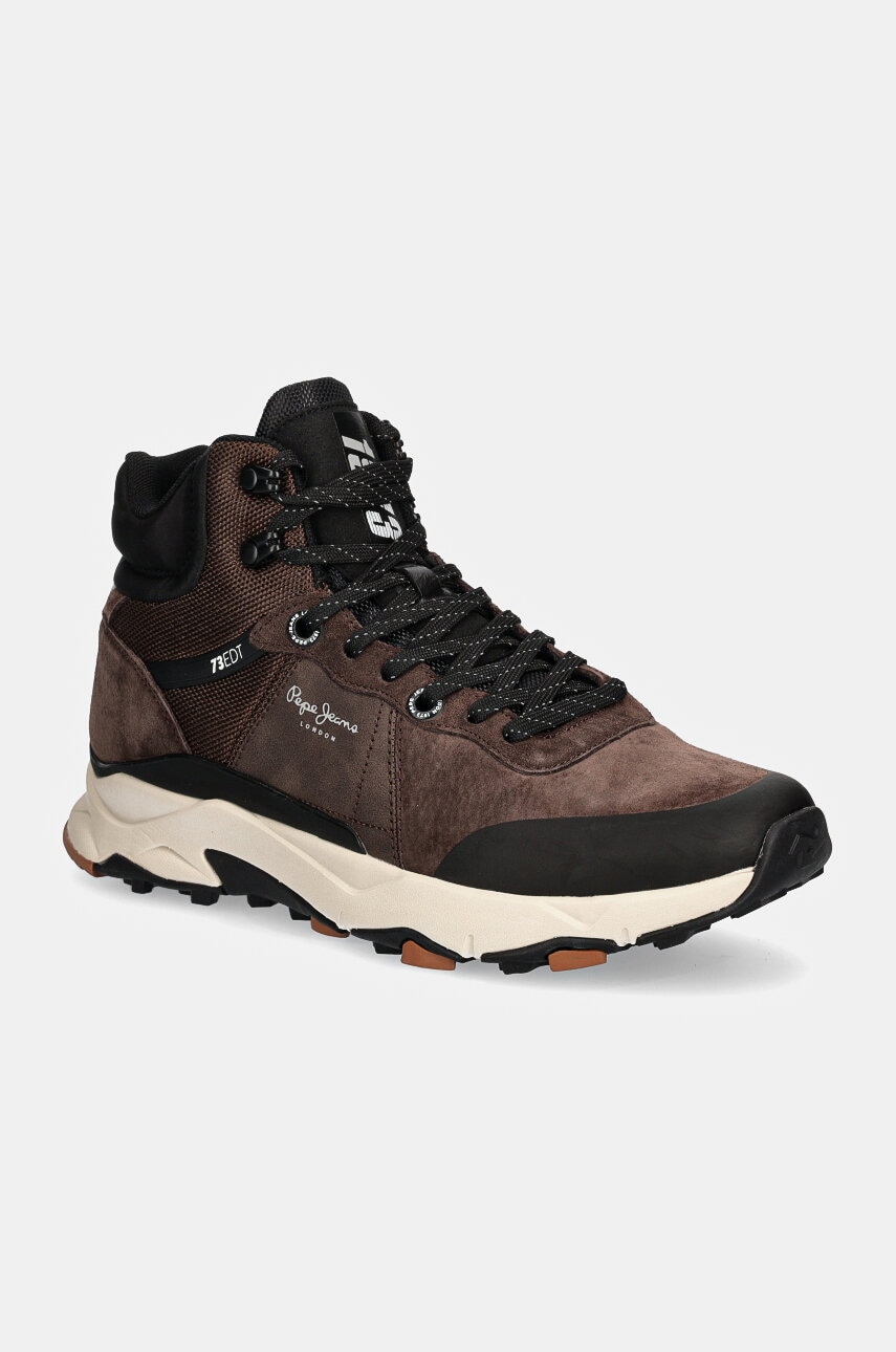 Pepe Jeans pantofi PMS60030 barbati, culoarea maro, JAMES HIGH Pepe Jeans pantofi PMS60030 barbati, culoarea maro, JAMES HIGH
