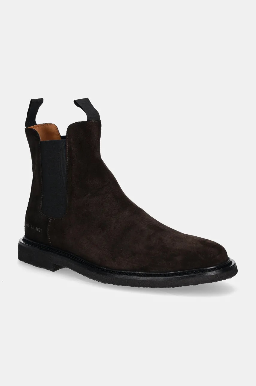 Common Projects botine din piele intoarsa Chelsea in Waxed Suede barbati, culoarea maro, 2446 Common Projects botine din piele intoarsa Chelsea in Waxed Suede barbati, culoarea maro, 2446