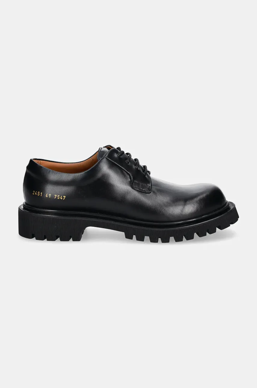 Кожаные туфли Common Projects Chunky Derby мужские цвет чёрный 2451 Кожаные туфли Common Projects Chunky Derby мужские цвет чёрный 2451