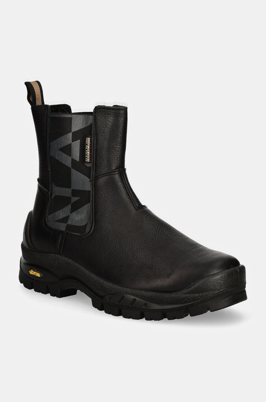 Napapijri ghete chelsea de piele PEAK barbati, culoarea negru, NP0A4H73CO.041