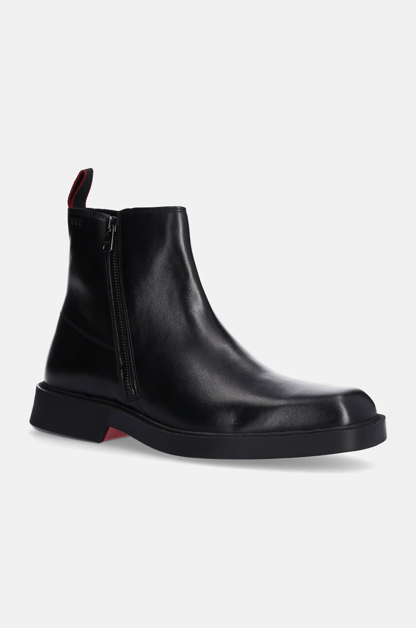 HUGO ghete de piele Iker barbati, culoarea negru, 50528795