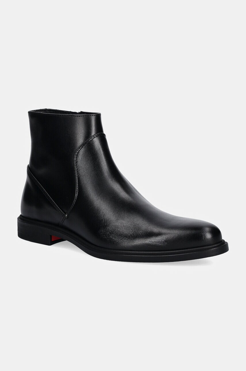 HUGO ghete de piele Kerr barbati, culoarea negru, 50528808