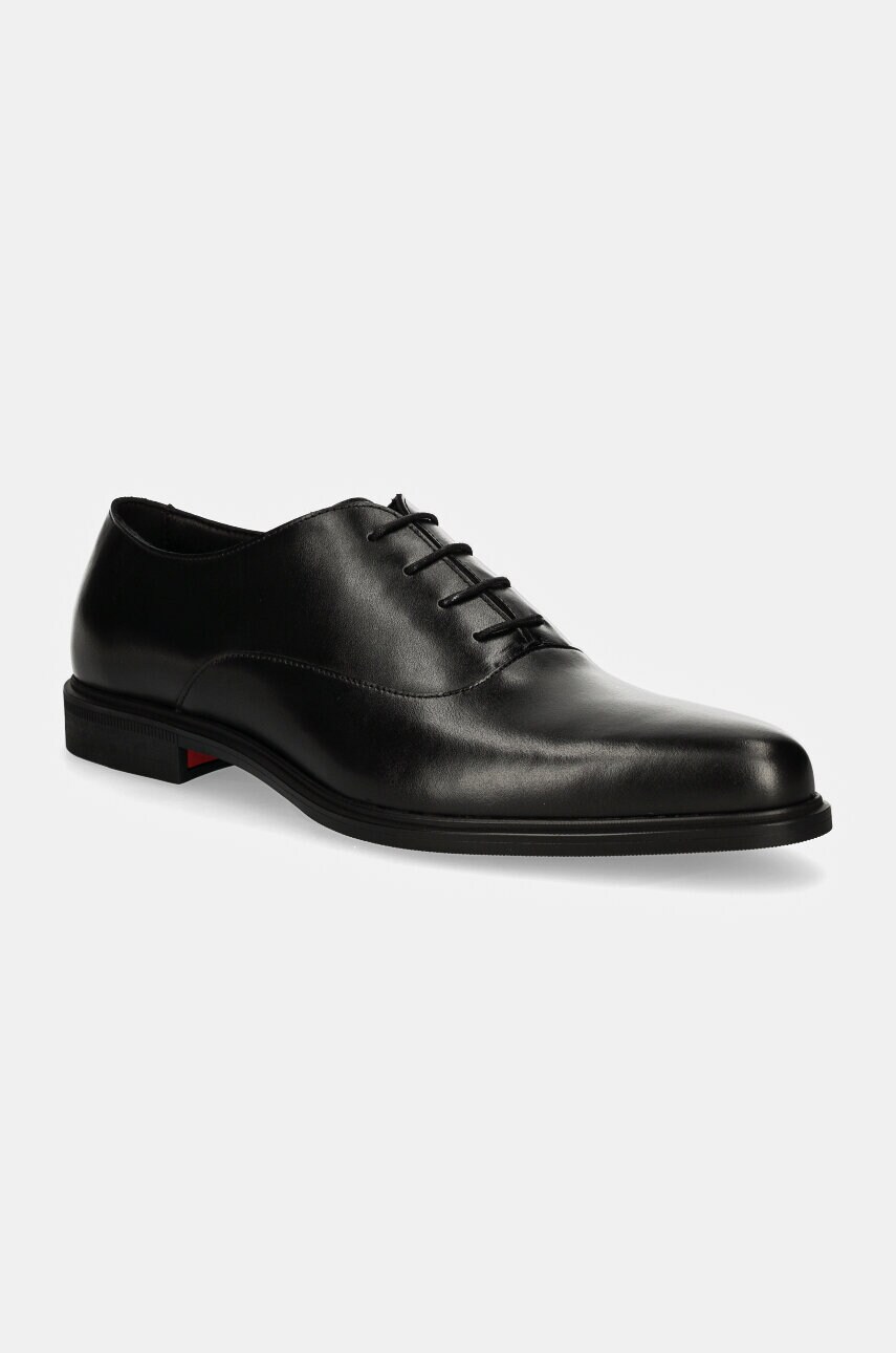 HUGO pantofi de piele Kerr barbati, culoarea negru, 50528816