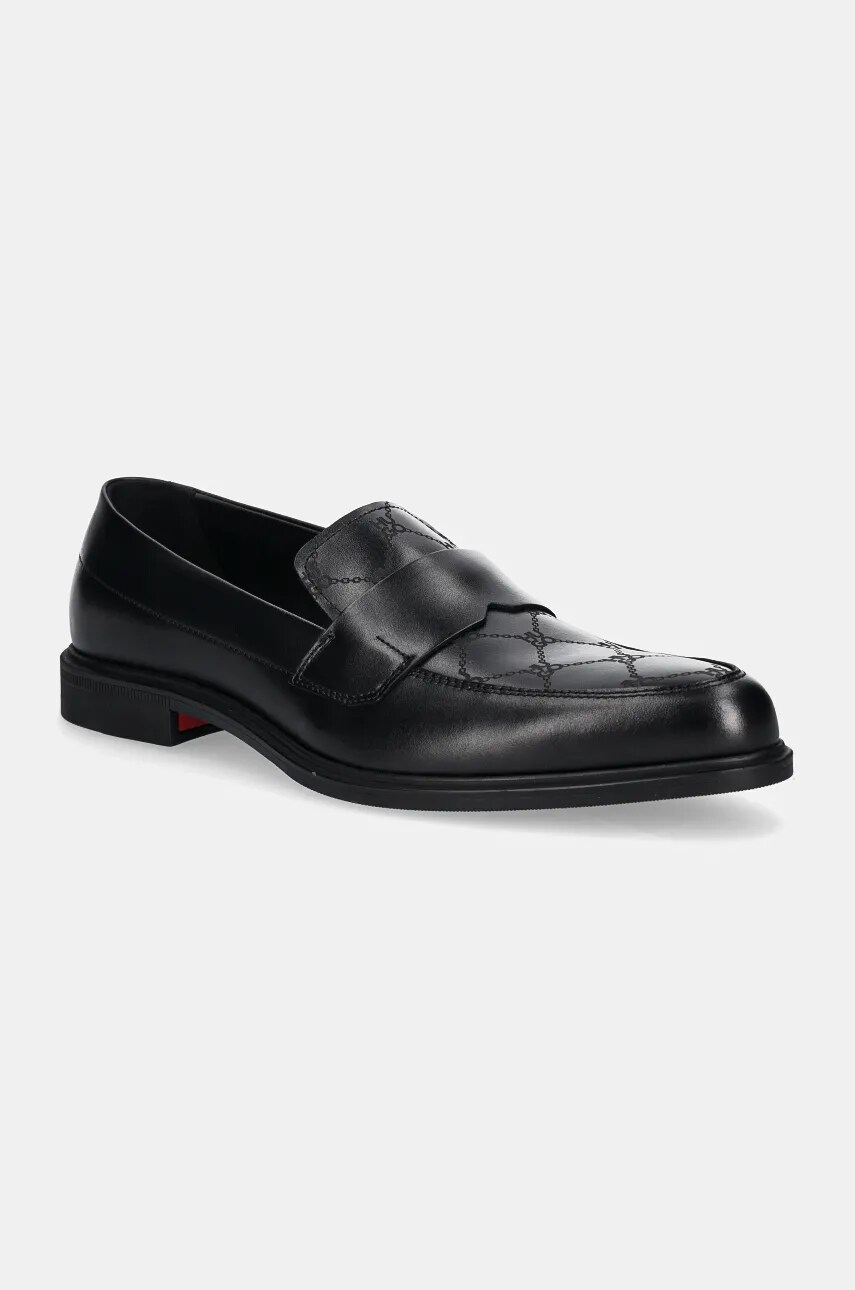HUGO mocasini de piele Kerr barbati, culoarea negru, 50528844