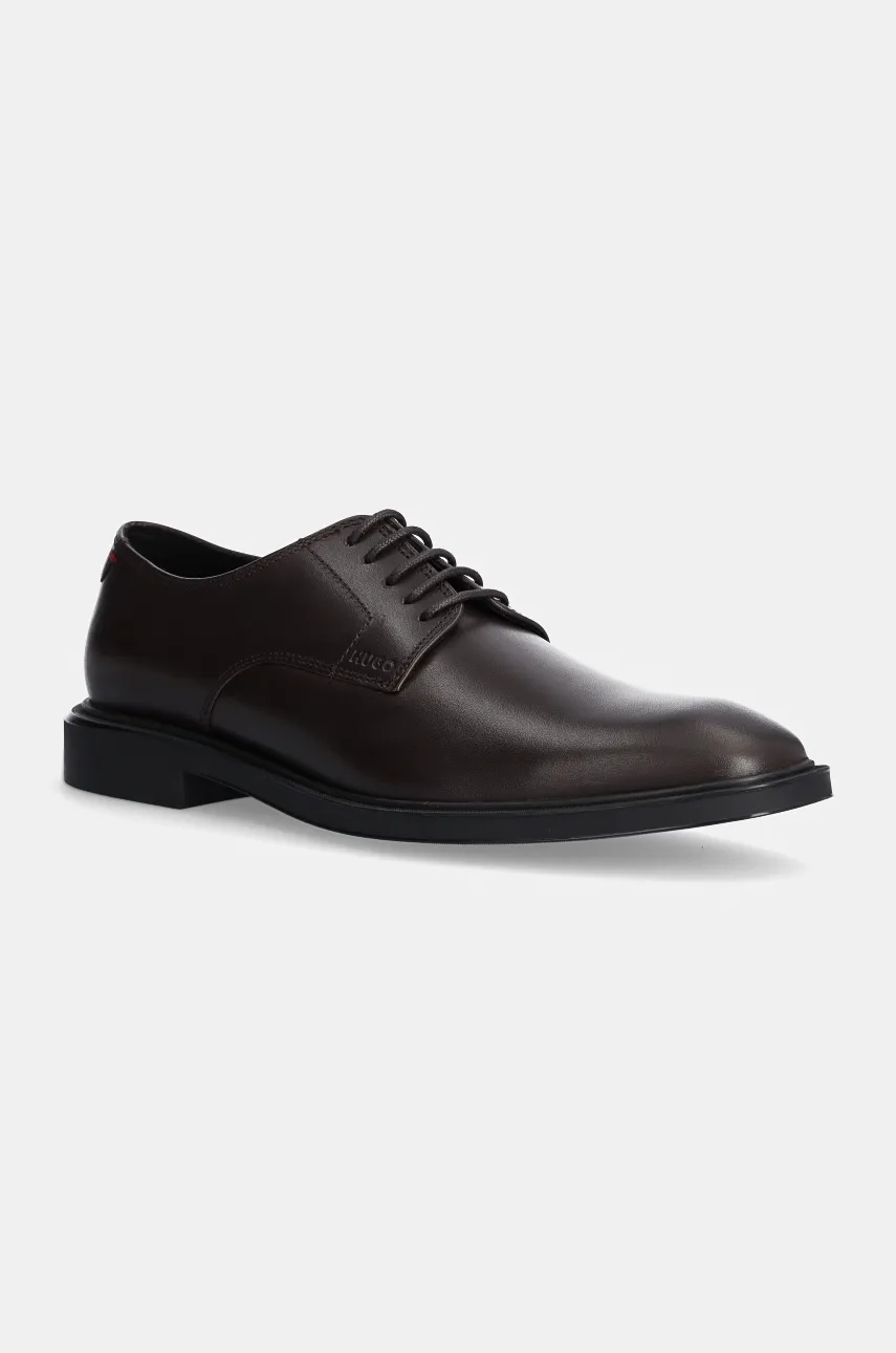 HUGO pantofi de piele Gryff barbati, culoarea maro, 50529049