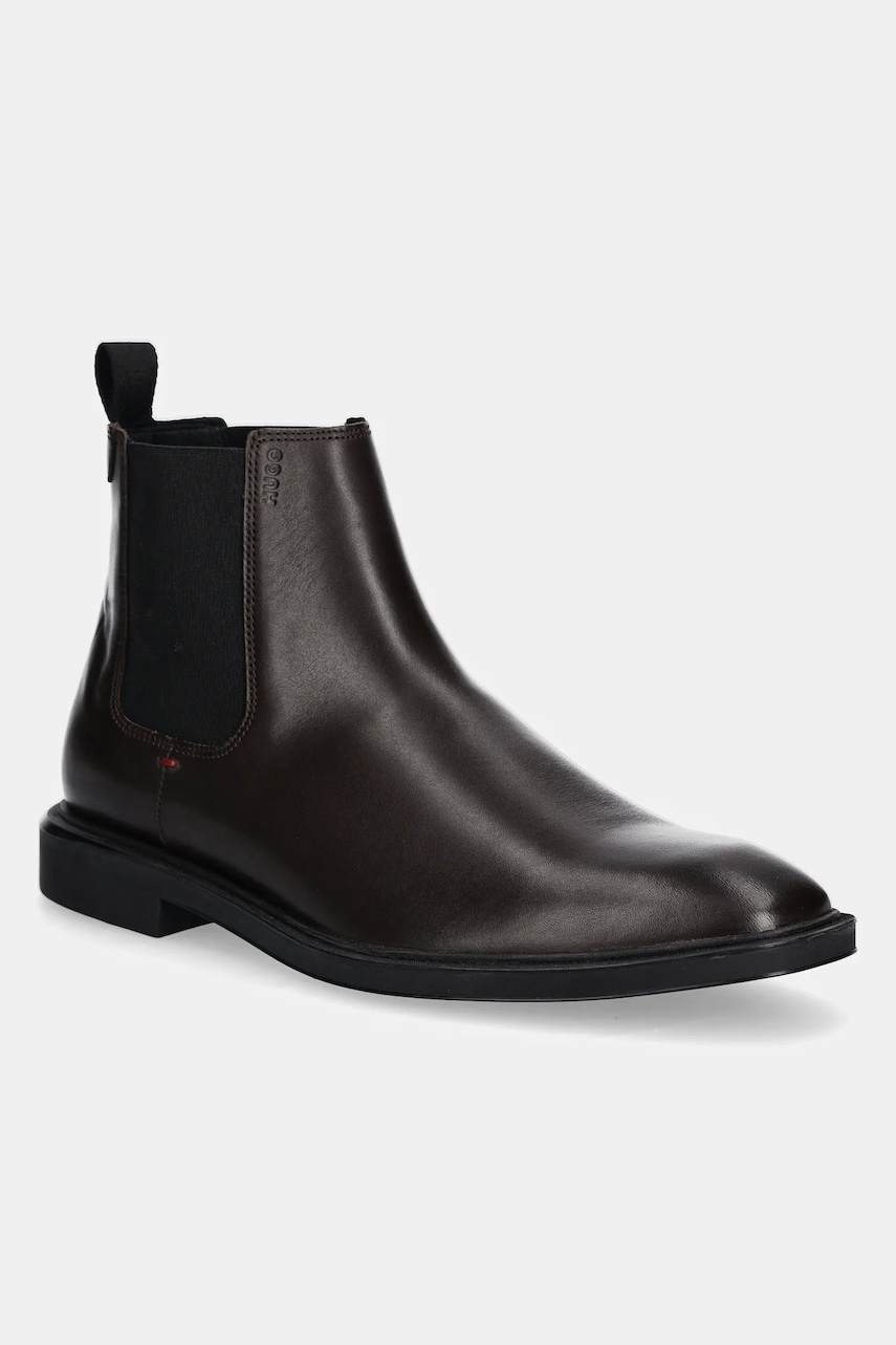 HUGO ghete chelsea de piele Gryff barbati, culoarea maro, 50529072