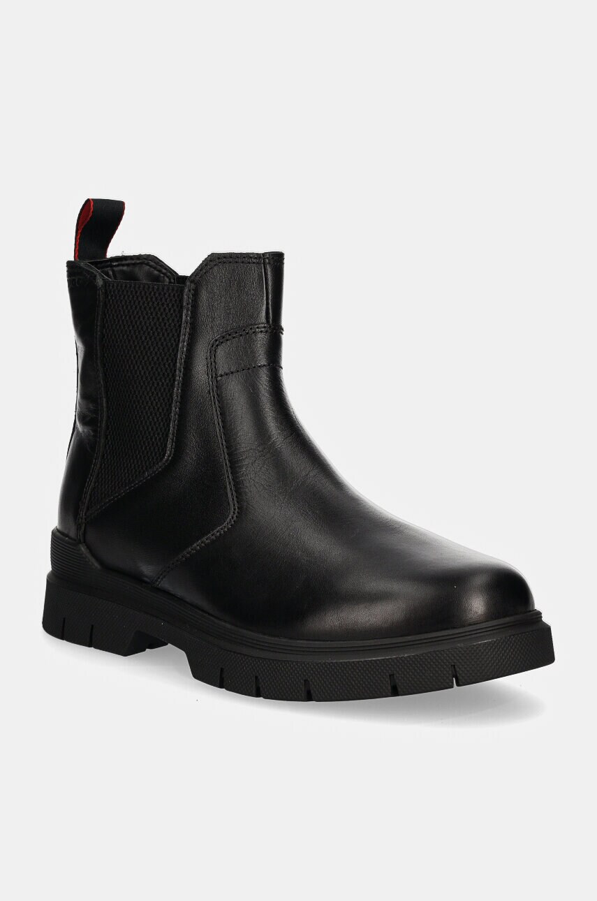 HUGO ghete chelsea de piele Ryan barbati, culoarea negru, 50528840