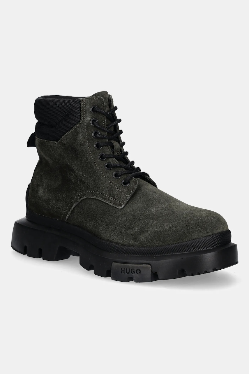 HUGO pantofi Fabyan barbati, culoarea verde, 50528995