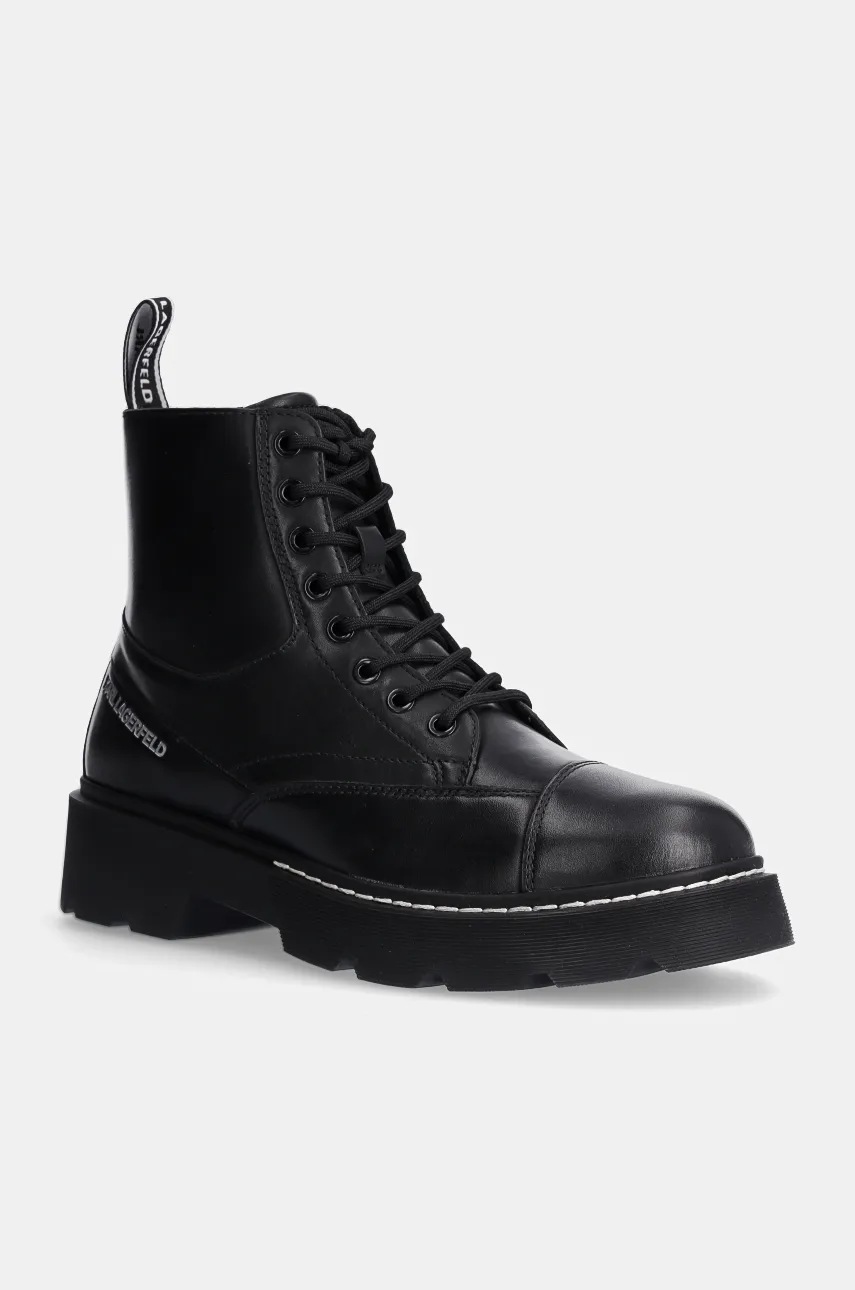 

Кожени туристически обувки Karl Lagerfeld KAMDEN в черно KL10450, Черен