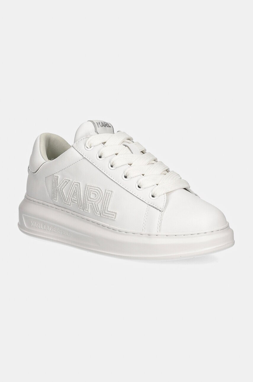 Karl Lagerfeld sneakers din piele KAPRI culoarea alb, KL52561
