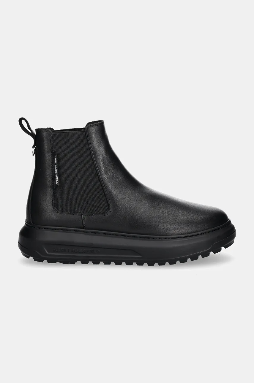 Karl Lagerfeld ghete chelsea de piele KAPRI LUG barbati, culoarea negru, KL57540