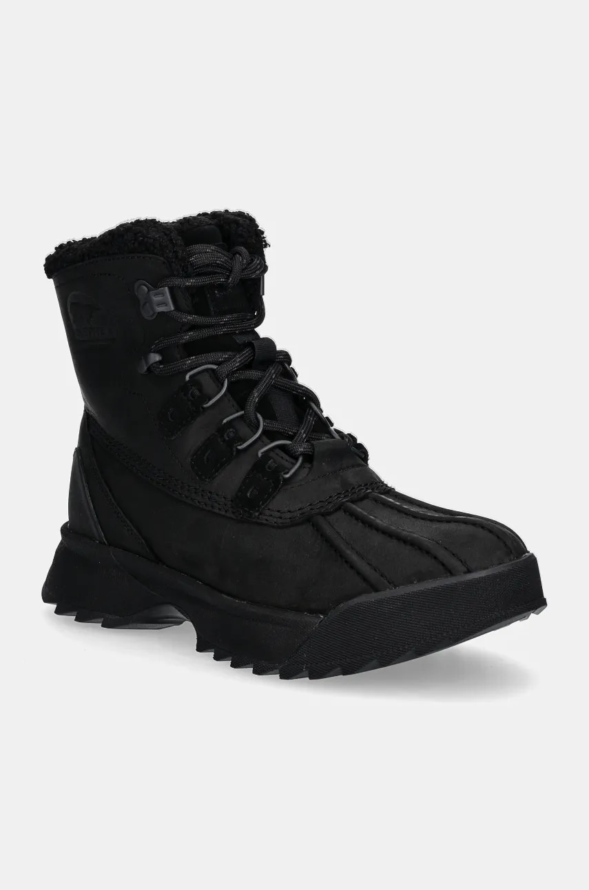 Sorel bocanci de piele SCOUT 87 LUX WP LTHR 20 barbati, culoarea negru, 2078371010 Sorel bocanci de piele SCOUT 87 LUX WP LTHR 20 barbati, culoarea negru, 2078371010