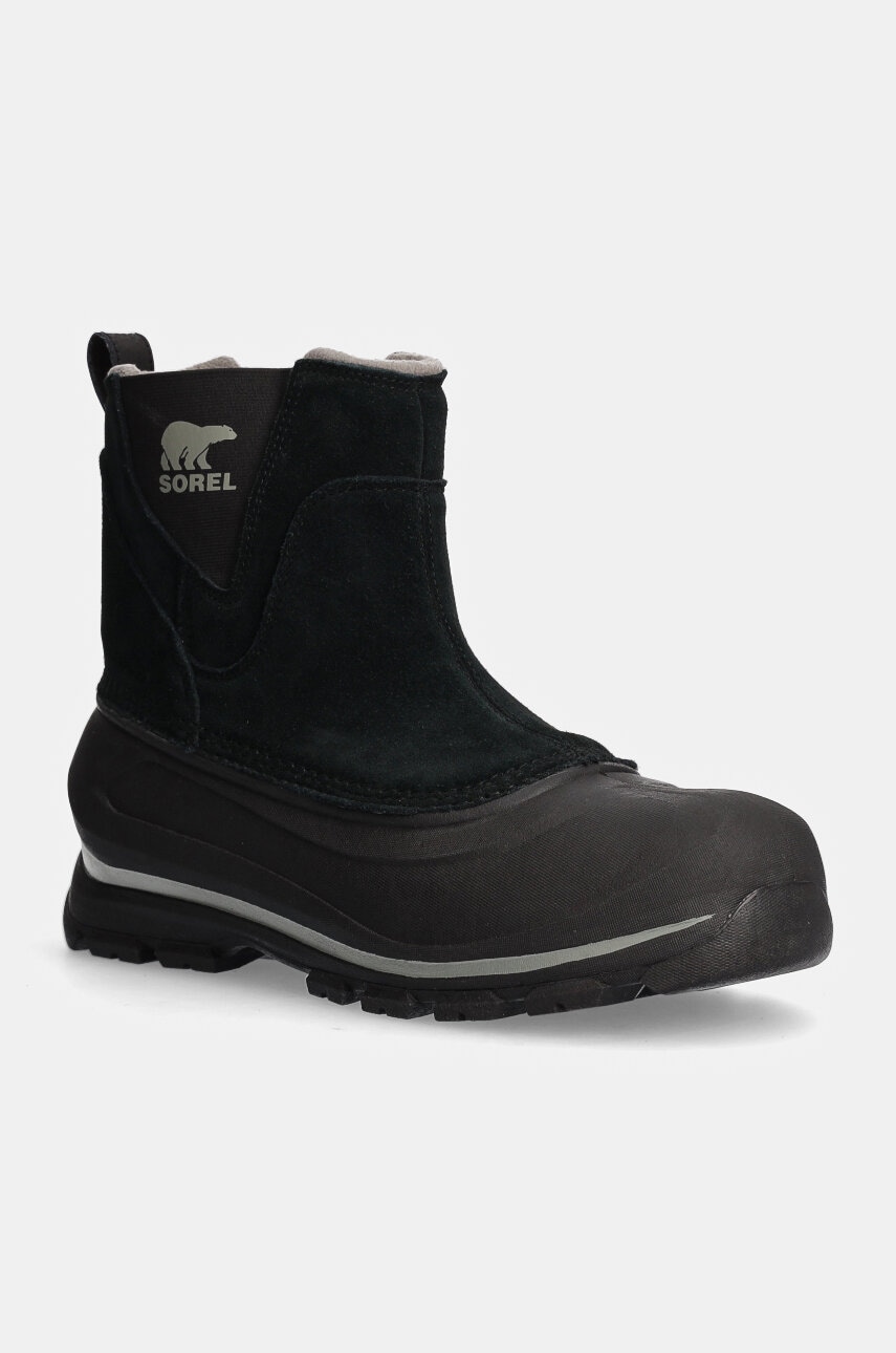 Sorel pantofi de piele intoarsa BUXTON PULL ON WP 24 barbati, culoarea negru, 2084911010 Sorel pantofi de piele intoarsa BUXTON PULL ON WP 24 barbati, culoarea negru, 2084911010