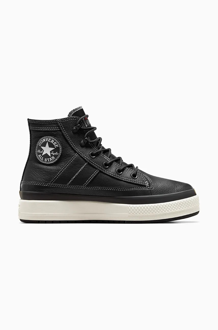 Converse sneakers din piele Chuck Taylor All Star Equip Waterproof culoarea negru, A08555C